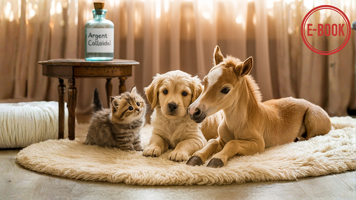 E-book Argent colloïdal pour animaux – guide pratique pour le chien, le chat et le cheval.