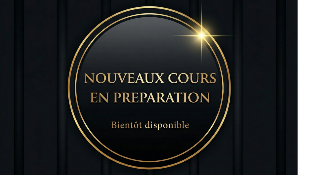 Bannière noire et dorée annonçant un nouveau cours de thérapie en préparation sur Humans Cloud.